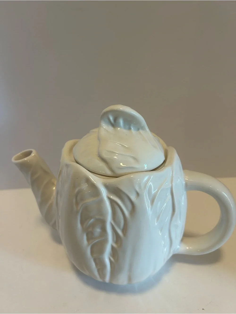 Threshold Cream Leaf Motif Ceramic Teapot
